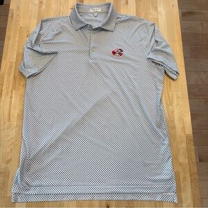Peter Millar Blue and White Patterned Polo Shirt